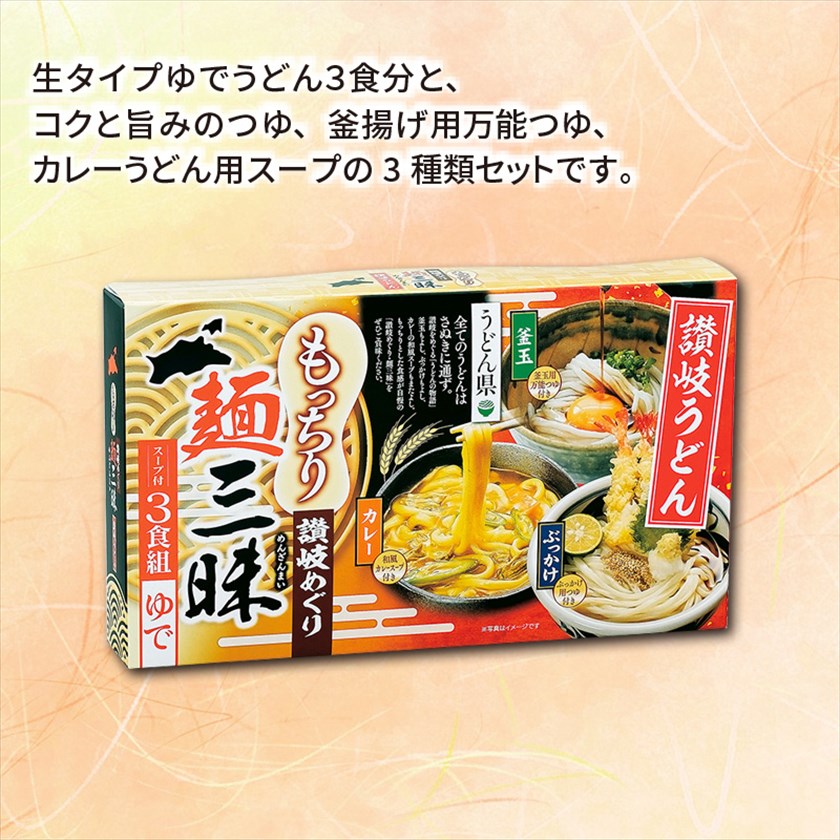 うどん県もっちり讃岐うどん三昧3食組