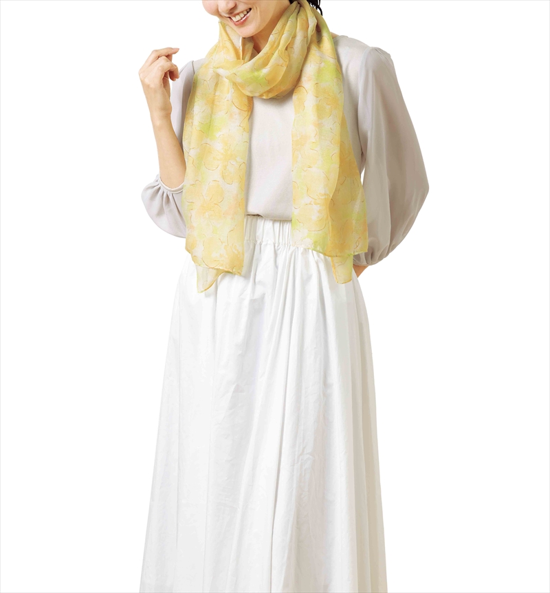 アラフルUVケア花柄ストール