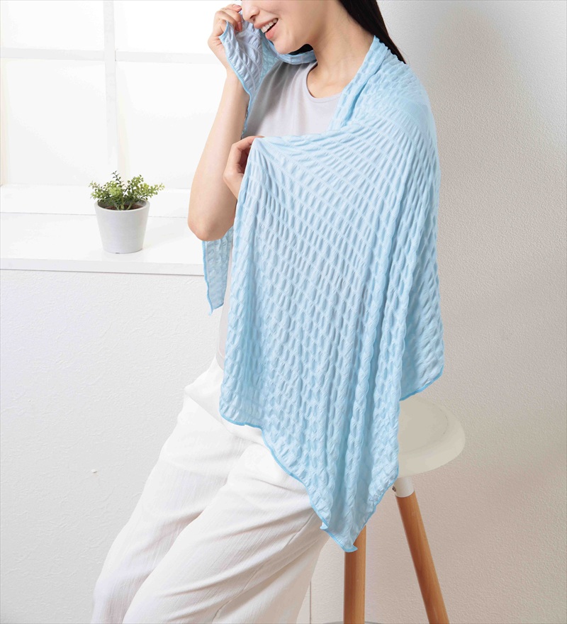 スーリ接触冷感くしゅくしゅブランケット