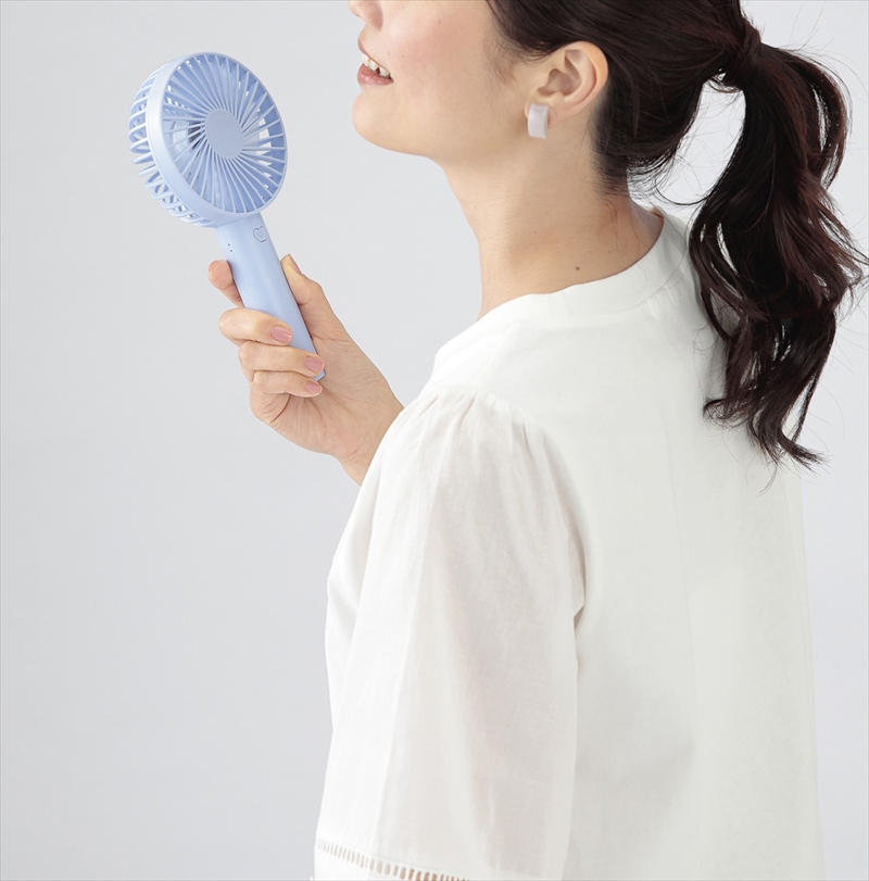オルUSB充電式ハンディファン ライトブルー