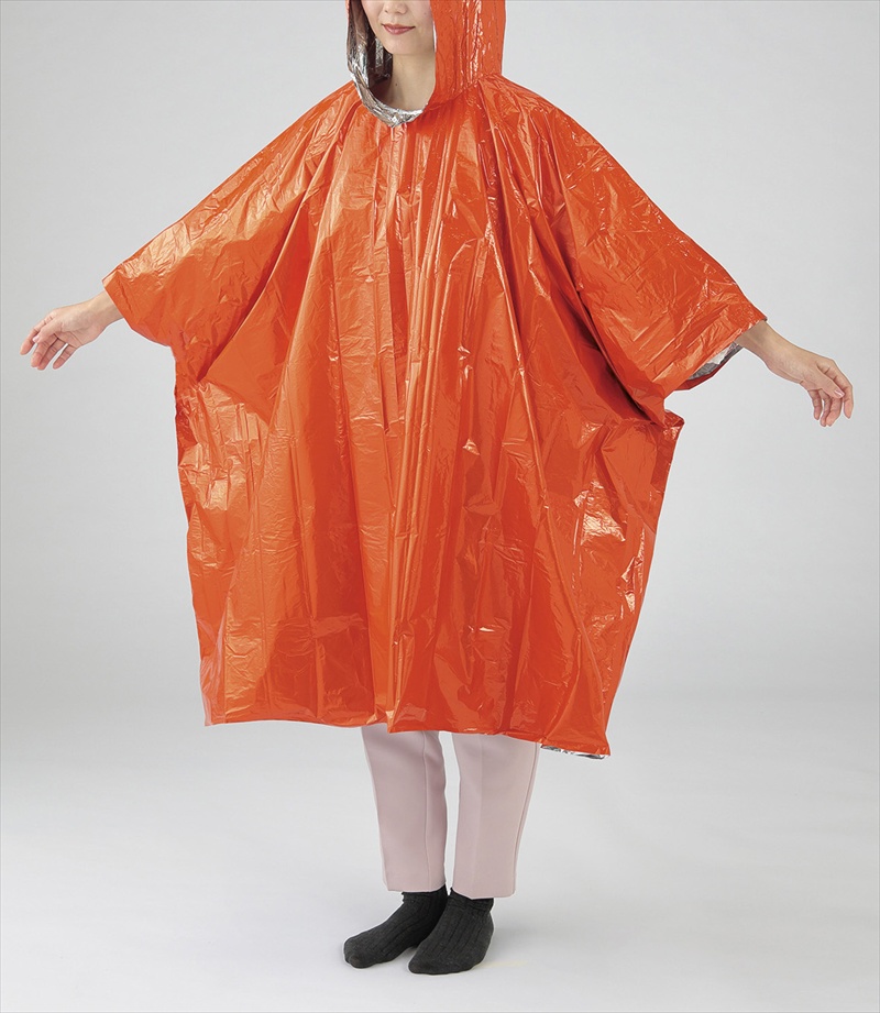 頭巾付防寒ポンチョ