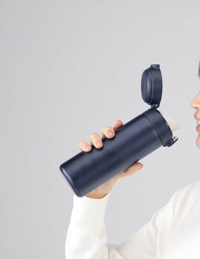 デイモワンタッチ真空ステンレスボトル400ml ネイビー